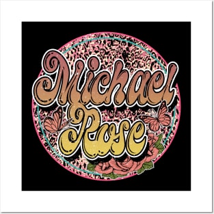 Graphic Proud Michael Name Flower Birthday 70s 80s 90s Vintage Styles Posters and Art